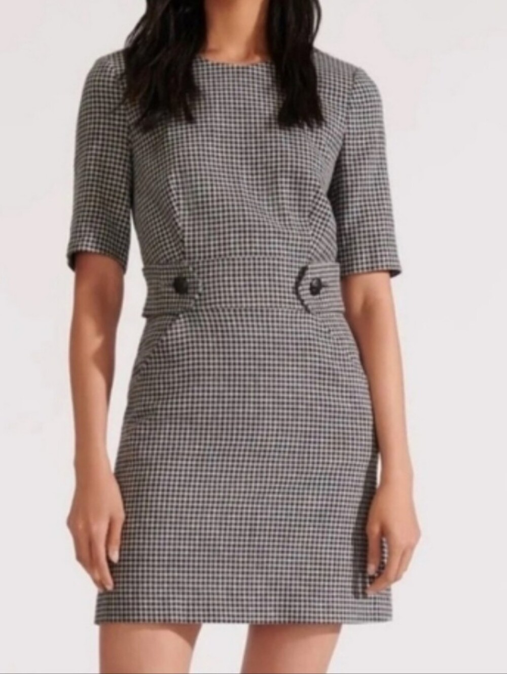 Veronica Beard Teddi Checked Short Sleeve Sheath Dress Size 10 Old Money Preppy